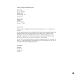 Sample Relocation Resignation Letter example document template