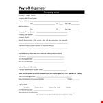 Company Employee Payroll Template example document template