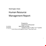 Hr Management Report example document template