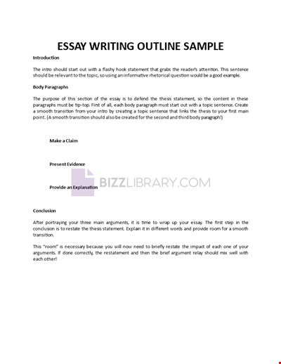 Essay Writing Outline Sample