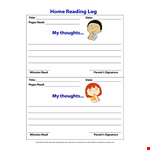 Free Reading Log Template for Education | Grants and Users | Track Your Reading Progress example document template