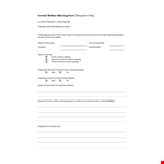 Formal Written Warning Form example document template