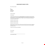 Work Remote Request Letter example document template