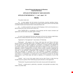 General Partnership Agreement Template example document template