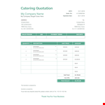 Catering Quotation Template example document template