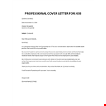 Professional job application cover letter example document template