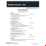Legal Experience Sample - Enhance Your Skills at Monash Springvale example document template 