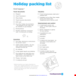 Ultimate Packing List Template for Stress-Free Travel example document template