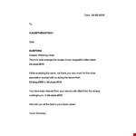 Get your relieving letter quickly with SumithraSIT example document template