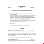 Project Manager Resume Template - Customer Experience: Skills, Seattle Painting example document template