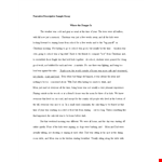 Sample Narrative Descriptive Essay example document template