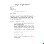 Formal Complaint Letter Format Sample example document template