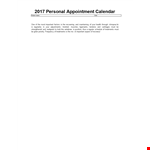 Personal Appointment Calendar - Track Your Personal, Important Treatments example document template