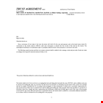 Creating a Trust Agreement: Property Management, Roles of Trustee and Beneficiaries example document template