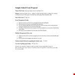School Event Proposal Template - Create a Successful Spastic Event Proposal example document template
