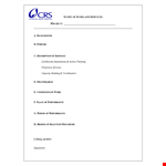 Scope of Work Template - Project Performance and Services example document template