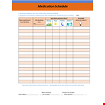 Medication Schedule Template for Effective Management of Medicine - Provider & Primary example document template