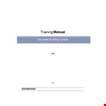 Build Effective Training Manuals - Easy Template & Lesson Adding | TrainingManual example document template