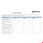 Track Your Reading Progress: Reading Log Template for Start to Finish example document template