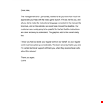 Thank You for Your Regular Support - Recognition Letter example document template
