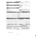 Blank Bill of Lading example document template
