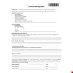Employee Warning Notice - Suspension and Probation example document template