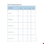 Vehicle Maintenance Log Template example document template
