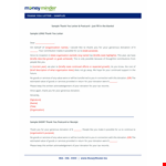 Organisation Donation Thank You Letter example document template