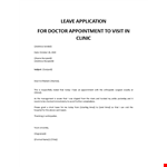 Leave Application for Hospital Appointment example document template