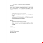 Film Festival Fundraising Job Description example document template