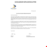 Motivational Scholarship Application Letter for College Students in Carrum Downs example document template 