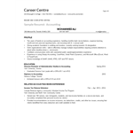 College Student Accounting Resume Sample example document template