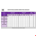 Cleaning checklist template example document template