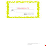 Printable Gift Certificate Template - Customize & Personalize example document template