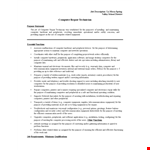 Computer Repair Technician Job Description | Equipment, Skills, and Purpose example document template