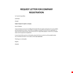 Request letter for company registration example document template