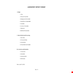 Laboratory Report Format example document template