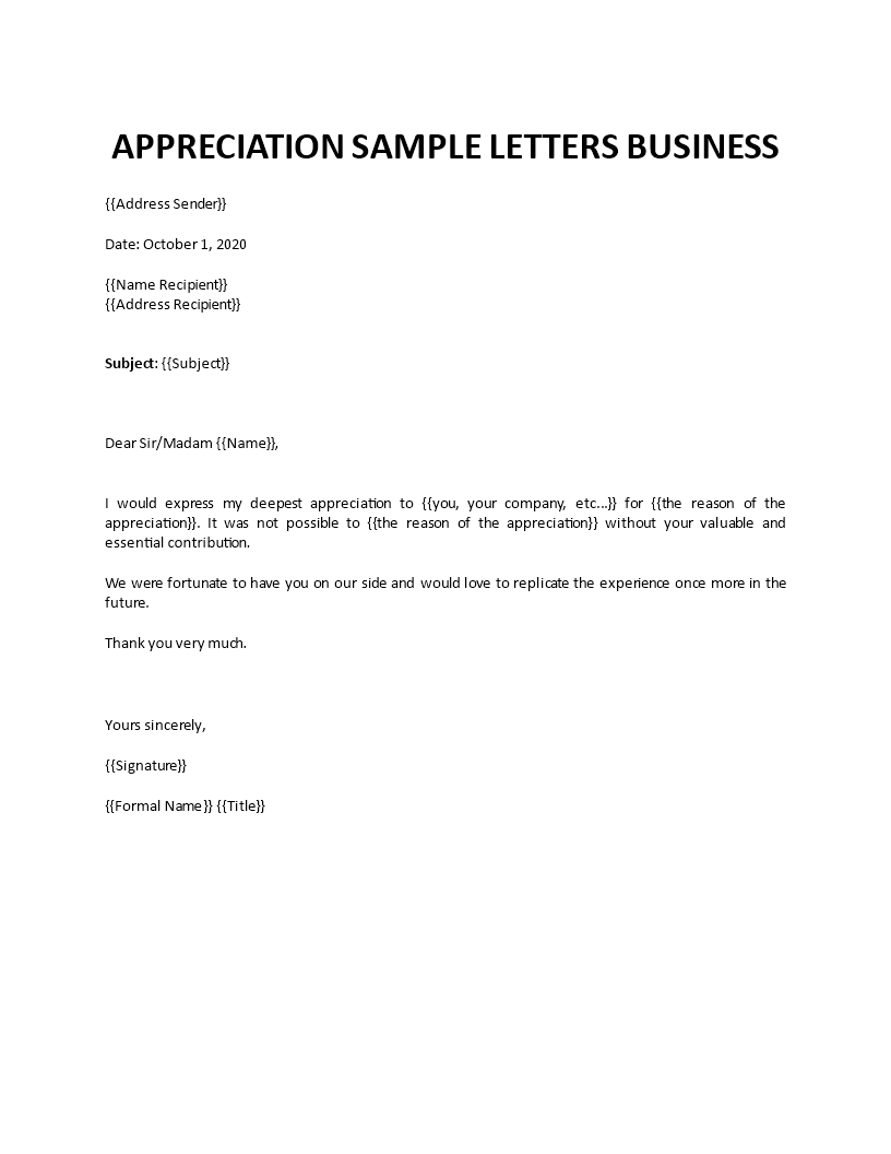 appreciation letter to employee