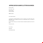 Appreciation letter to employee example document template