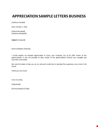 Appreciation letter to employee