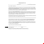 Permission Slip . example document template