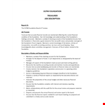 Foundation Treasurer Job Description example document template