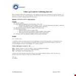 Thank You Email After Interview - Boost your Employment Chances example document template