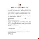 Social Media Release Form Template | Materials Release | Child | Jorge Posada example document template