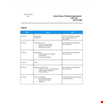 Corporate Visit Agenda example document template