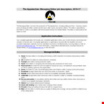 Managing Editor Job Description example document template