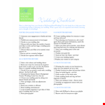 Ultimate Printable Wedding Checklist - Before the Big Day: Discuss, Finalize & Plan the Honeymoon. example document template