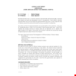 Medical Audit Report example document template