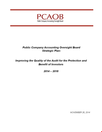 Accounting Strategic Plan: Inspections, Audit, Analysis for Firms and PCAOB