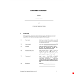 Consignment Agreement Template | Create and Manage Consignment Agreements example document template